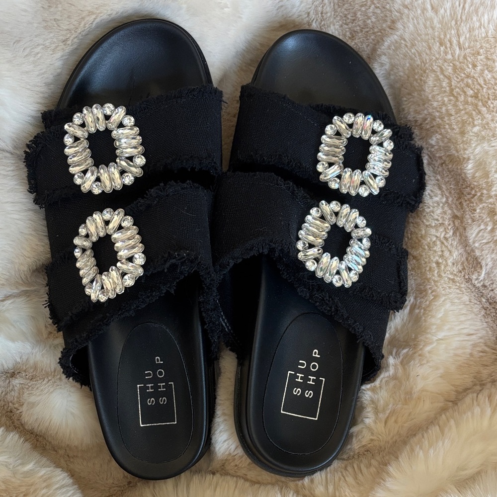 ShuShop Bridget canvas slide sandal